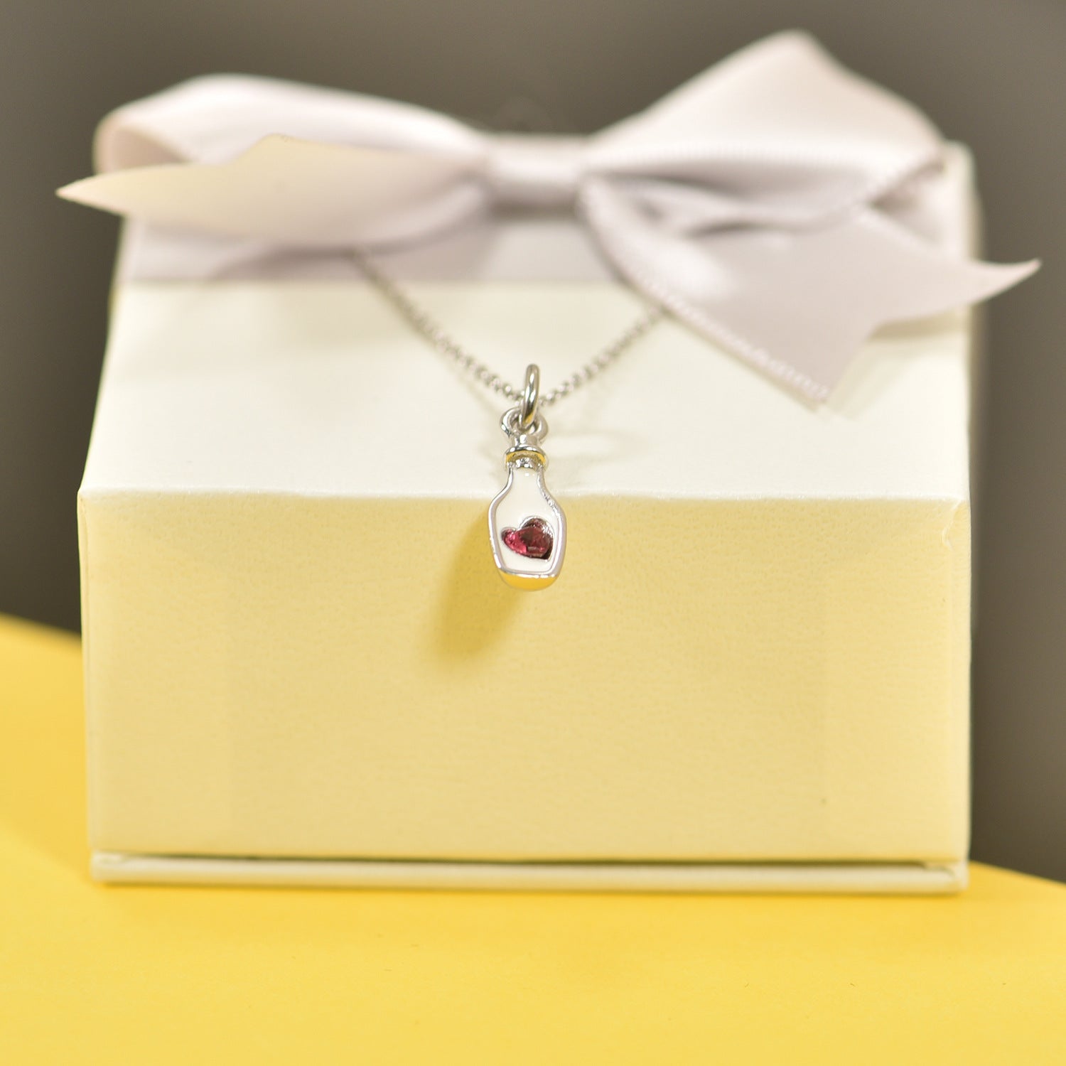 valentines day bottle necklace