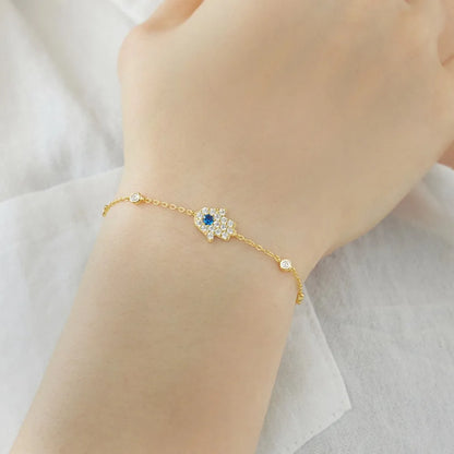 rhinestone hamsa hand bracelet