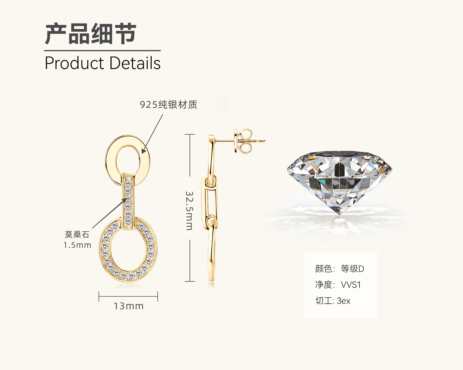 moissanite special occasion earrings