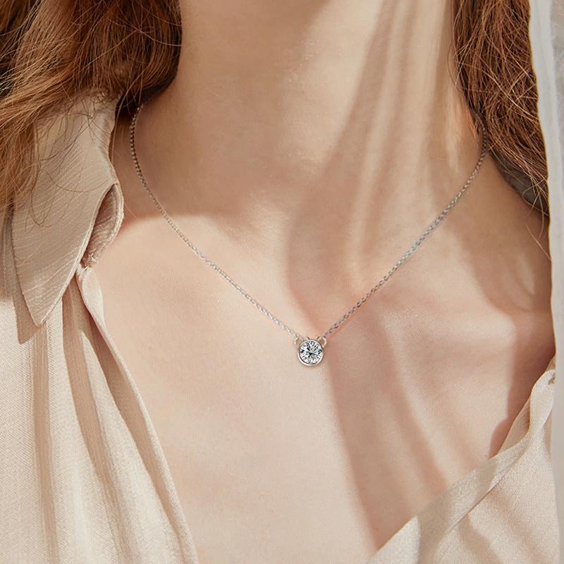 moissanite bar necklace