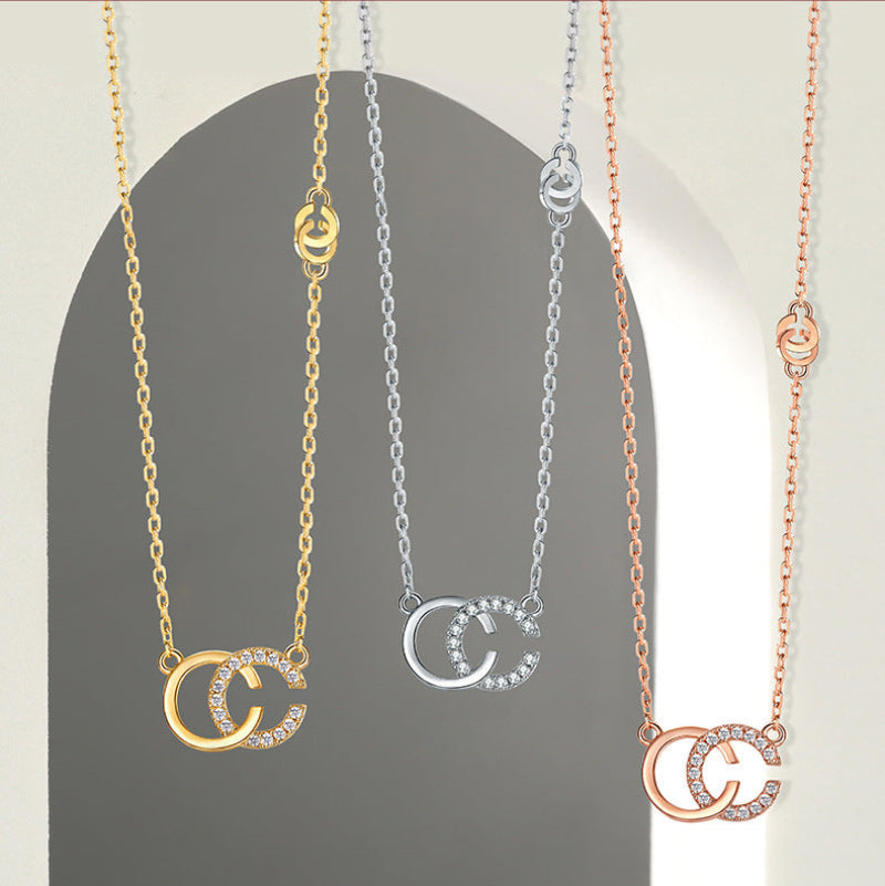 cubic zirconia initial necklace