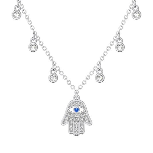 blue evil eye pendant silver