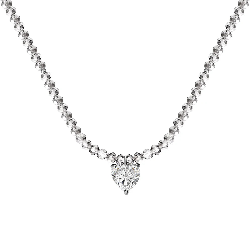 zircon heart pendant