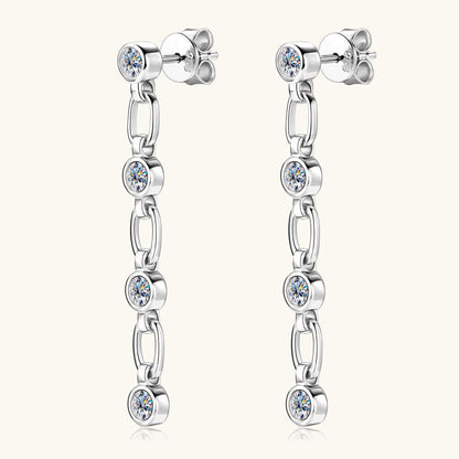 moissanite chain drop earrings