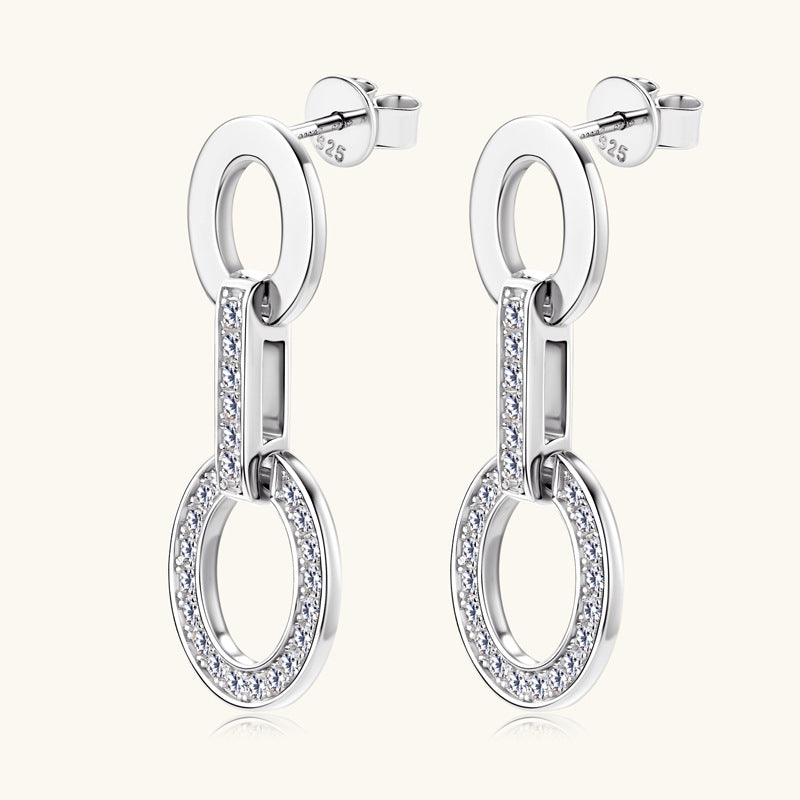 moissanite geometric drop earrings