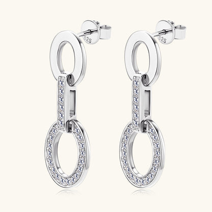 moissanite geometric drop earrings