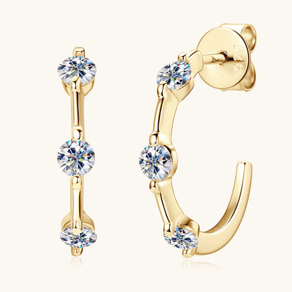 moissanite C hoop earrings