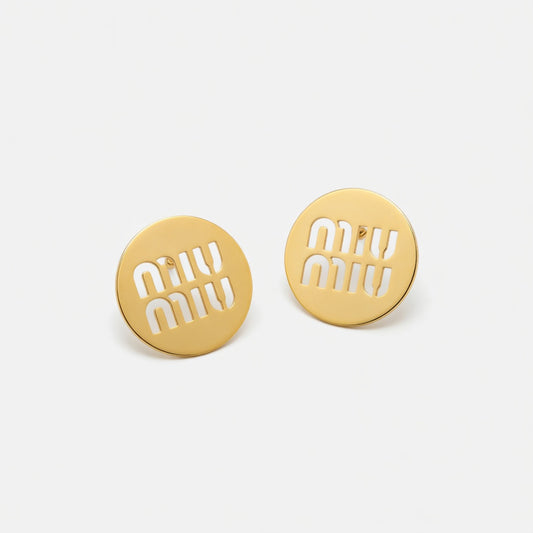 Miu Miu Hollow Sweet Elegant Earrings | Gold & White Gold