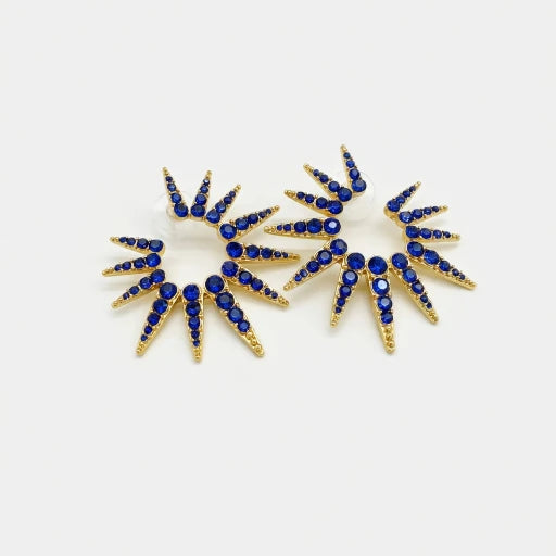 Oscar de la Renta Diamond Sunflower Starburst Earrings | Eco-Friendly Plating | 5.5cm