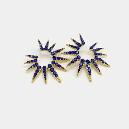Oscar de la Renta Diamond Sunflower Starburst Earrings | Eco-Friendly Plating | 5.5cm