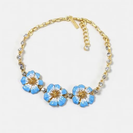 Oscar de la Renta Enamel Cherry Blossom Pendant Necklace