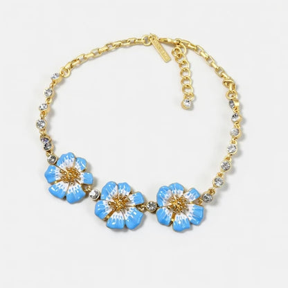 Oscar de la Renta Enamel Cherry Blossom Pendant Necklace