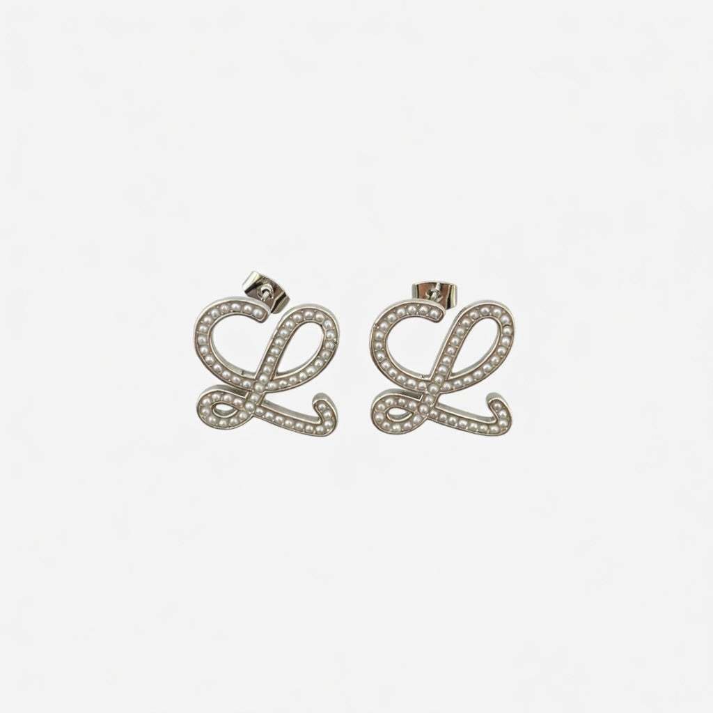LOEWE Geometric Pearl-Encrusted Earrings