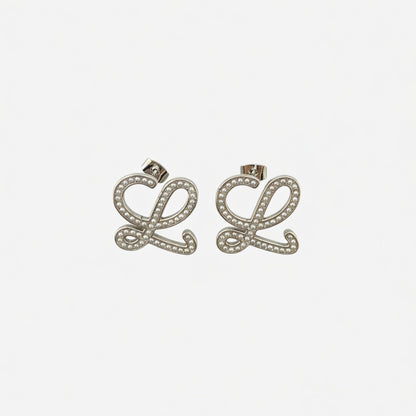 LOEWE Geometric Pearl-Encrusted Earrings