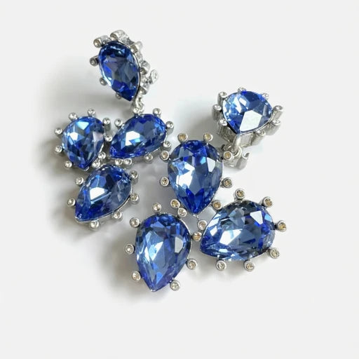 Oscar de la Renta cactus-cut sparkling glass diamond ear clips
