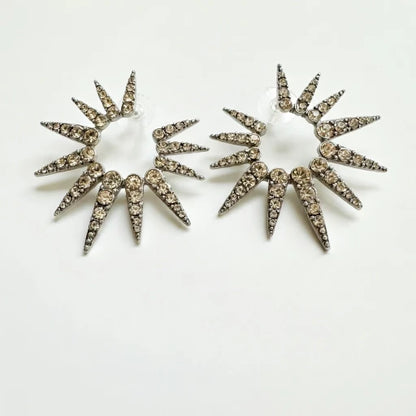 Oscar de la Renta Diamond Sunflower Starburst Earrings | Eco-Friendly Plating | 5.5cm