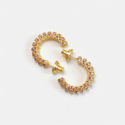 Oscar de la Renta Cubic Zirconia C-Hoop Earrings - Gold Plated