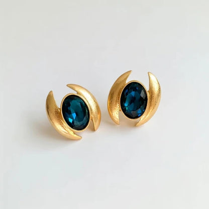 Oscar de la Renta Oval Sparkling Crystal Earrings