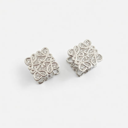 LOEWE Square Cutout Zirconia Double-sided Earrings