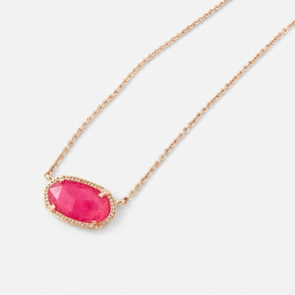 Kendra Scott Elisa Pink Azalea Teardrop Pendant Necklace