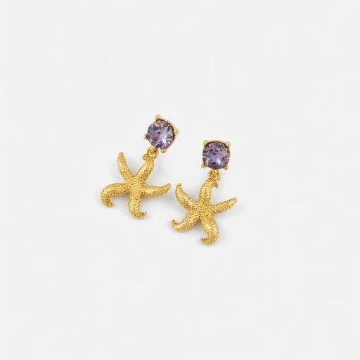 Oscar de la Renta Vintage Gold Starfish Stud Earrings
