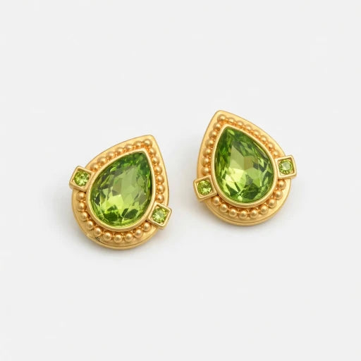 Oscar de la Renta heart-shaped crystal stud clip-on earrings