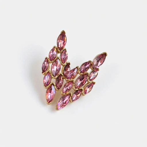 Oscar de la Renta Sparkling Rhinestone Diamond Shaped Earrings