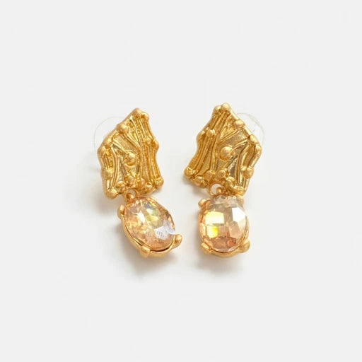 Oscar de la Renta Unique Twig Sparkling Crystal Drop Earrings