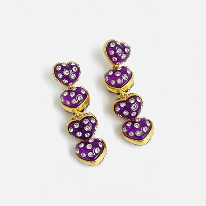 Oscar de la Renta Sweet Vintage Matte Heart Drop Earrings