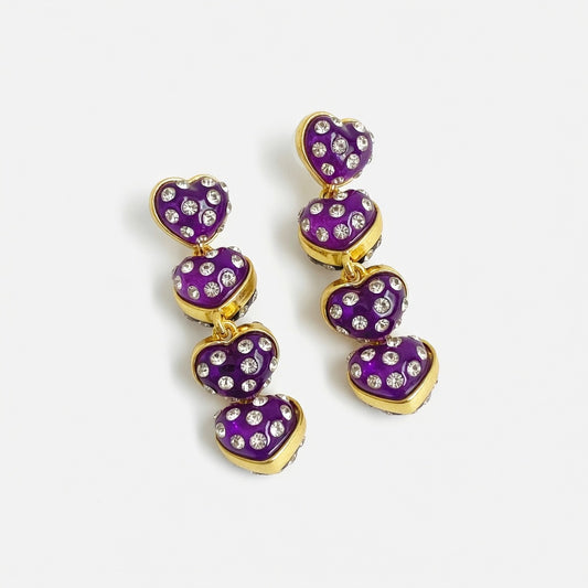 Oscar de la Renta Sweet Vintage Matte Heart Drop Earrings