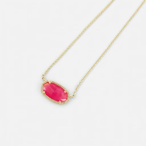 Kendra Scott Elisa Pink Azalea Teardrop Pendant Necklace