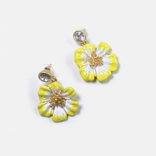 Oscar de la Renta Vintage Enamel Cherry Blossom Earrings