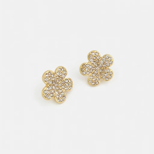Oscar de la Renta Diamond Colorful Floral Earrings