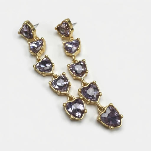 Oscar de la Renta women Heart-Shaped Crystal Drop Earrings