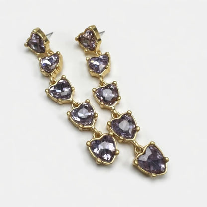 Oscar de la Renta women Heart-Shaped Crystal Drop Earrings