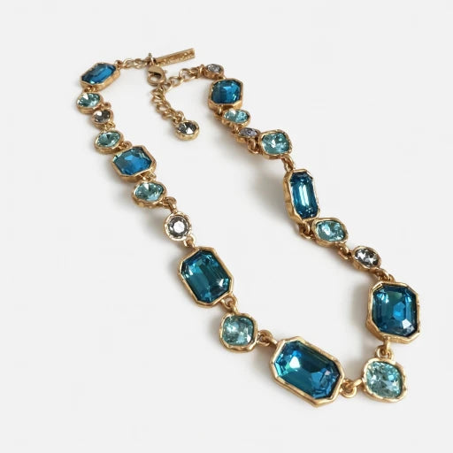 Oscar de la Renta Square Crystal Pendant Necklace