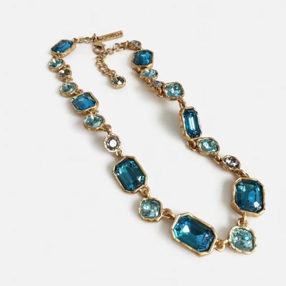 Oscar de la Renta Square Crystal Pendant Necklace