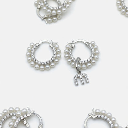 Miu Miu Exquisite Crystal & Pearl Asymmetrical Pendant Earrings