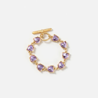 Oscar de la Renta Stylish Sparkling Crystal Heart Bracelet