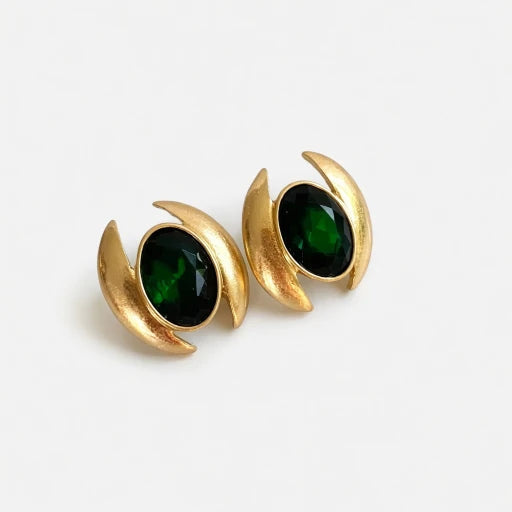 Oscar de la Renta Oval Sparkling Crystal Earrings