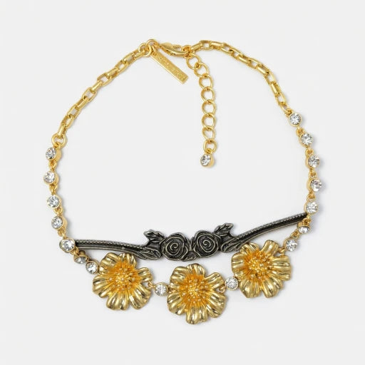 Oscar de la Renta Enamel Cherry Blossom Pendant Necklace