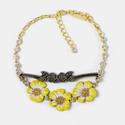 Oscar de la Renta Enamel Cherry Blossom Pendant Necklace