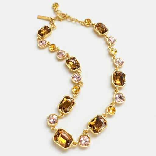 Oscar de la Renta Square Crystal Pendant Necklace