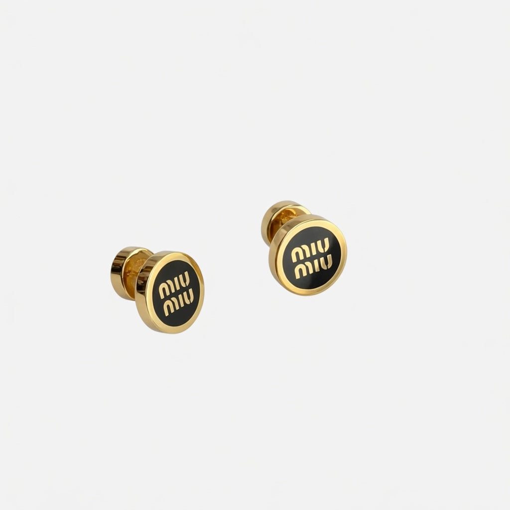 Miu Miu Classic Enamel Round  Earrings