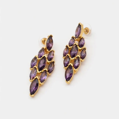 Oscar de la Renta Sparkling Rhinestone Diamond Shaped Earrings