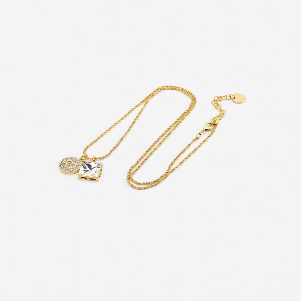 Miu Miu Round & Square Diamond Pendant Necklace, Bracelet & Earrings