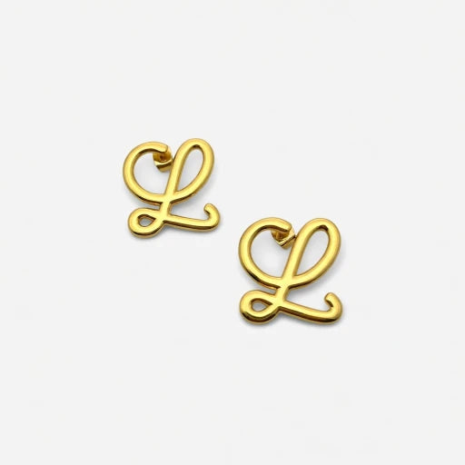 LOEWE Minimalist Cut-out Logo Metal Earrings