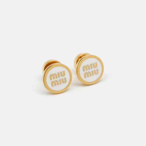 Miu Miu Classic Enamel Round  Earrings