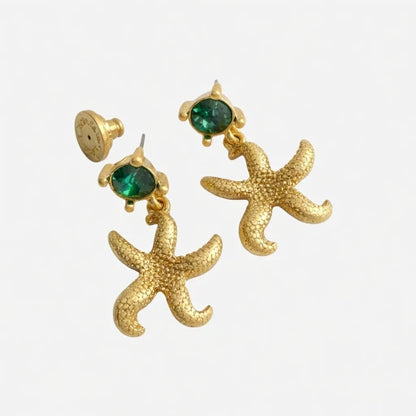 Oscar de la Renta Vintage Gold Starfish Stud Earrings