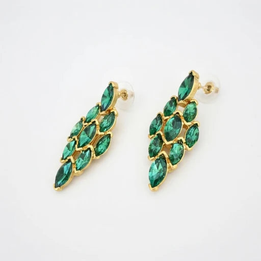 Oscar de la Renta Sparkling Rhinestone Diamond Shaped Earrings